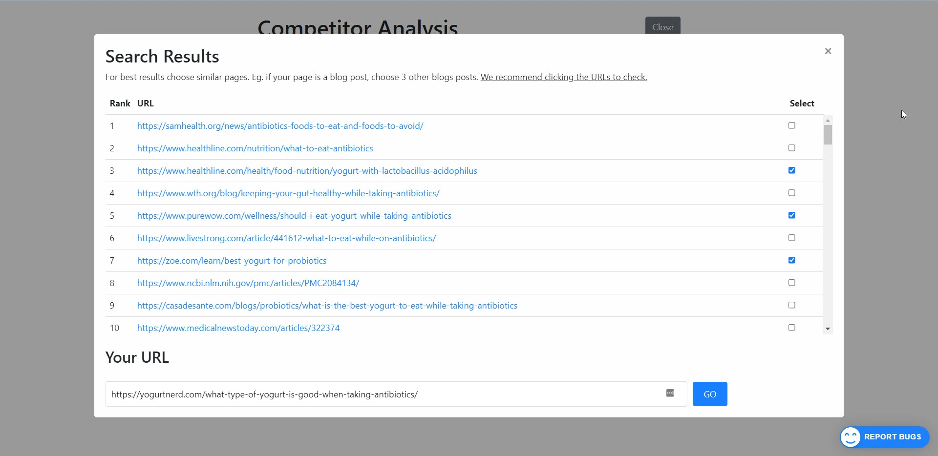 choosing competitors for AI audit